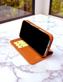 Piel Frama 532 Orange Crocodile Folio Style Magnetic Leather Case for iPhone Air