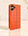 Piel Frama 524 Orange Crocodile FramaSlim Book Style Leather Case for iPhone 17