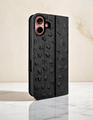 Piel Frama 524 Black Ostrich FramaSlim Book Style Leather Case for iPhone 17