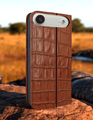 Piel Frama 529 Brown Crocodile FramaSlim Book Style Leather Case for iPhone Air