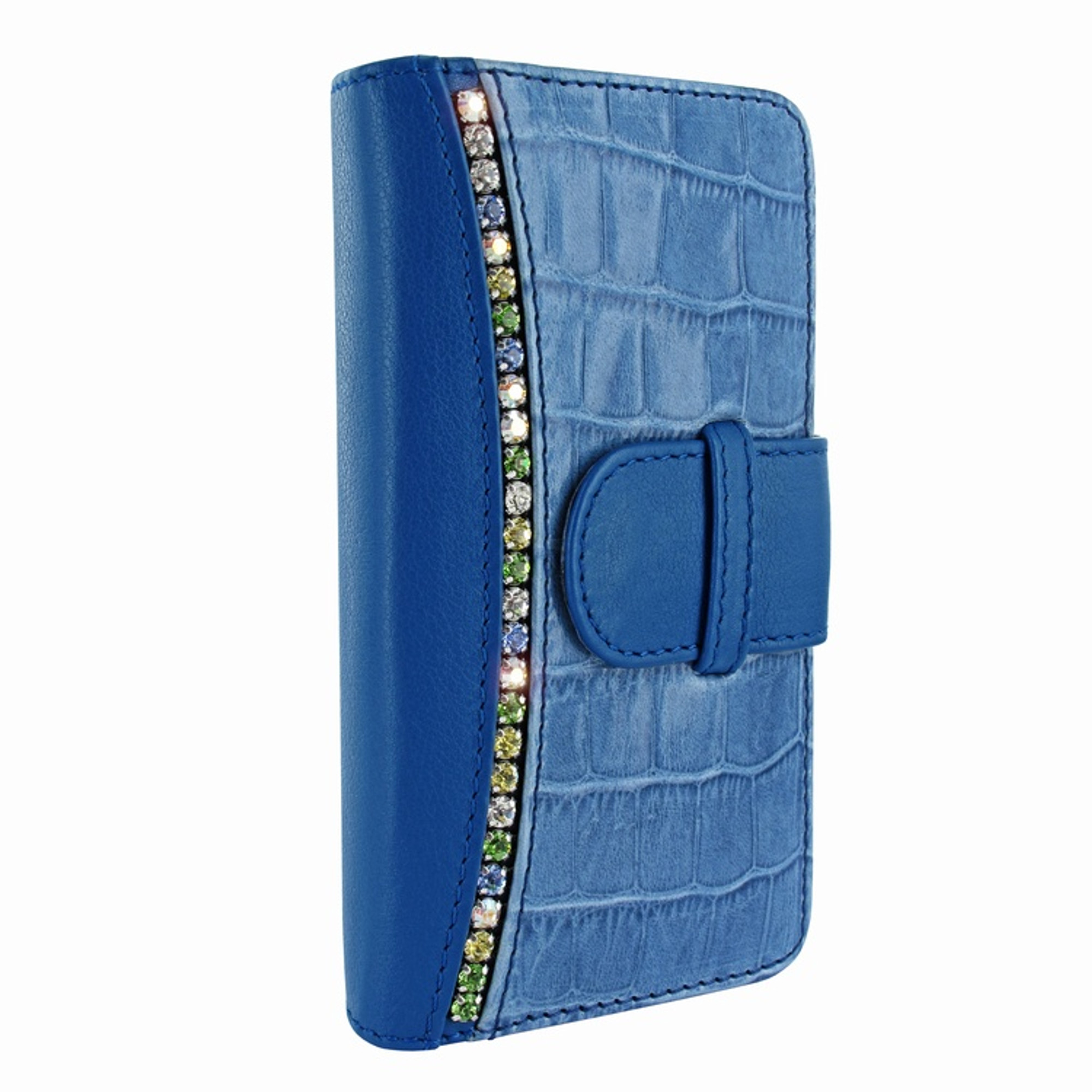 Piel Frama iPhone 7 Plus / 8 Plus Case - Blue Swarovski Cowskin-Crocodile