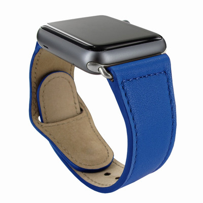 Piel Frama Apple Watch 38 mm Leather Strap - Blue / Silver Adapter