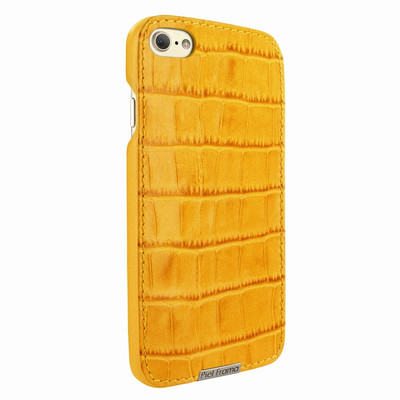 Piel Frama iPhone 7 / 8 FramaSlimGrip Leather Case - Yellow Cowskin-Crocodile