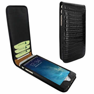 Piel Frama iPhone 7 Plus / 8 Plus Classic Magnetic Leather Case - Black Cowskin-Lizard