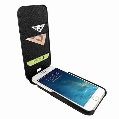 Piel Frama iPhone 7 Plus / 8 Plus iMagnumCards Leather Case - Black Cowskin-Lizard
