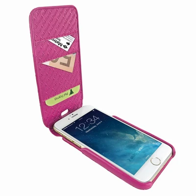 Piel Frama iPhone 7 Plus / 8 Plus iMagnumCards Leather Case - Fuchsia Cowskin-Crocodile