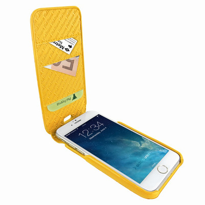 Piel Frama iPhone 7 Plus / 8 Plus iMagnumCards Leather Case - Yellow Cowskin-Crocodile