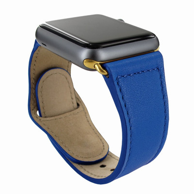 Piel Frama Apple Watch 42 mm Leather Strap - Blue / Gold Adapter