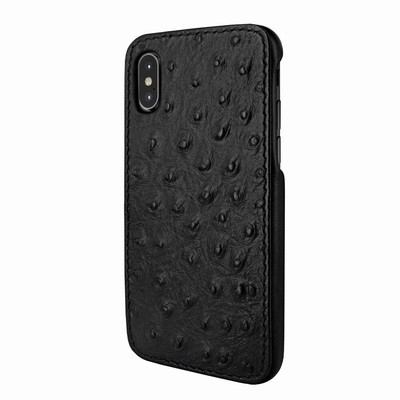 Piel Frama iPhone X / Xs FramaSlimGrip Leather Case - Black Cowskin-Ostrich