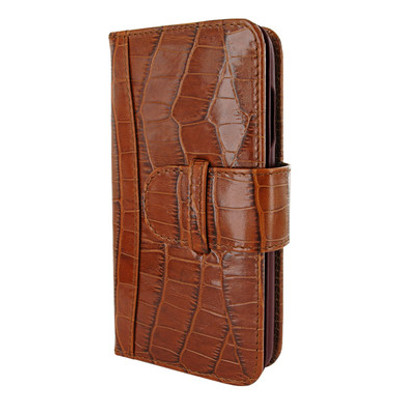 Piel Frama iPhone X / Xs WalletMagnum Leather Case - Brown Cowskin-Crocodile