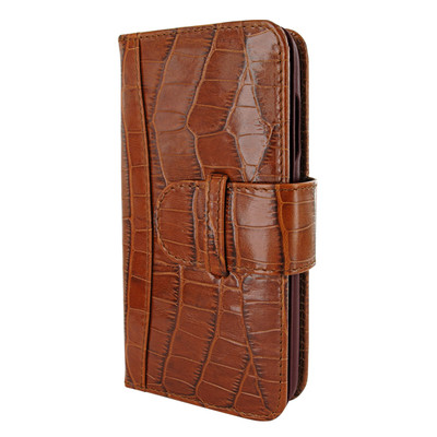 Piel Frama iPhone XR WalletMagnum Leather Case - Brown Cowskin-Crocodile