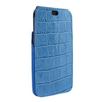 Piel Frama iPhone XR iMagnum Leather Case - Blue Cowskin-Crocodile