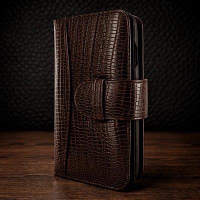 Piel Frama iPhone 13 Pro Max WalletMagnum Leather Case - Brown Lizard