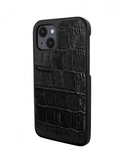 Piel Frama iPhone 13 Luxinlay Leather Case - Black Crocodile