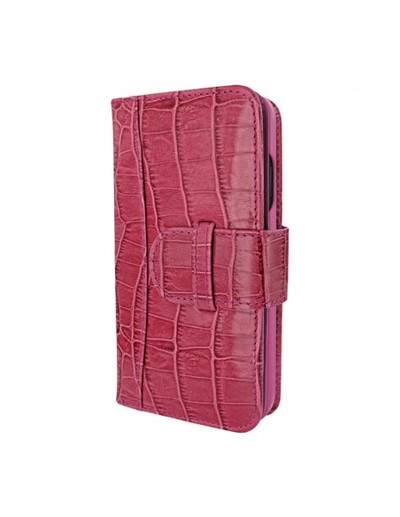 Piel Frama iPhone 12 | 12 Pro WalletMagnum Leather Case - Crocodile Pink