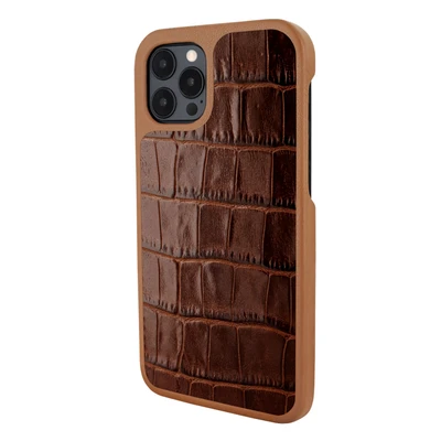 Piel Frama iPhone 12 Pro Max FramaSlimGrip Leather Case - Brown Crocodile
