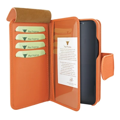 Piel Frama iPhone 12 Pro Max WalletMagnum Leather Case - Orange