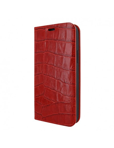 Piel Frama iPhone 13 mini FramaSlimCards Leather Case - Red Cowskin-Crocodile