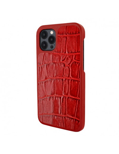 Piel Frama iPhone 13 Pro LuxInlay Leather Case - Red Cowskin-Crocodile