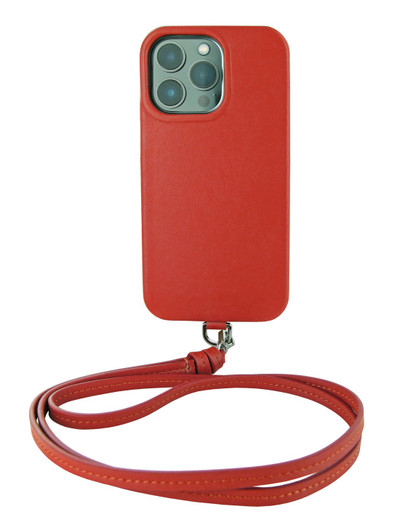 Piel Frama iPhone 13 Pro Max Neckstrap - Red