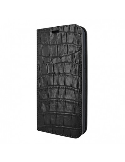 Piel Frama iPhone 14 FramaSlimCards Leather Case - Black Cowskin-Crocodile