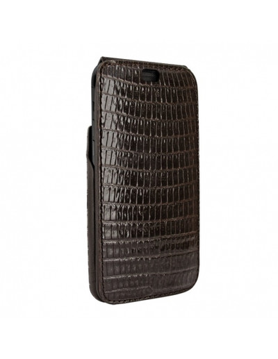 Piel Frama iPhone 14 Pro | iPhone 14 iMagnum Leather Case - Brown Cowskin-Lizard