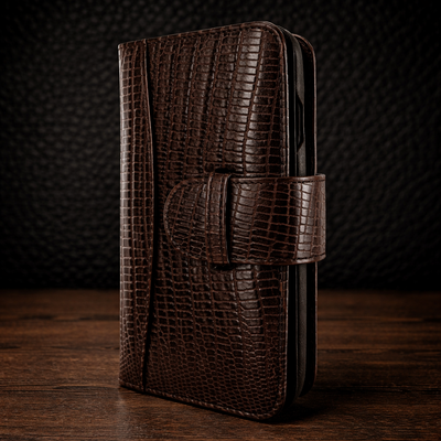 Piel Frama iPhone 14 Pro WalletMagnum Leather Case - Brown Cowskin-Lizard