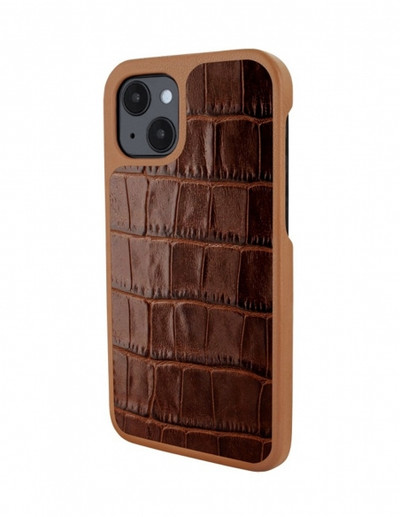 Piel Frama iPhone 13 Luxinlay Leather Case - Brown Crocodile