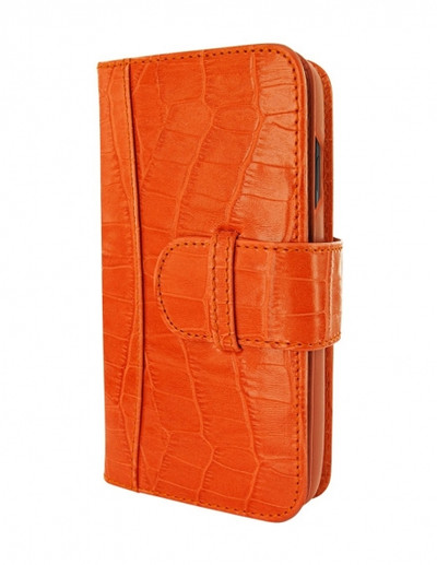 Piel Frama iPhone 15 Pro Max Orange Crocodile WalletMagnum Leather Case