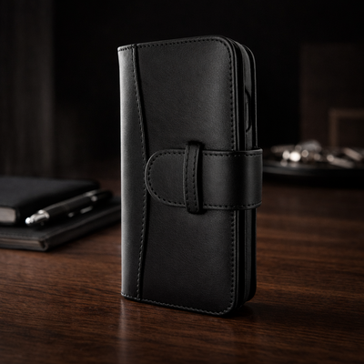 Piel Frama Black WalletMagnum Leather Case for iPhone 16 Pro