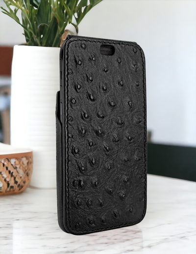 Piel Frama 536 Black Ostrich iMagnum Leather Case for iPhone 17 Pro