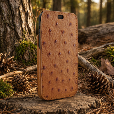 Piel Frama 536 Tan Ostrich iMagnum Leather Case for iPhone 17 Pro