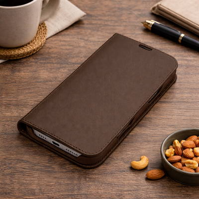 Piel Frama 537 Brown Folio Style Magnetic Leather Case for iPhone 17 Pro