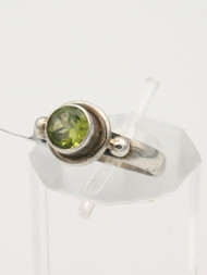 Peridot Faceted Stone Ring in Sterling Silver S0406