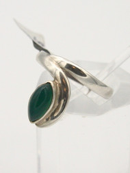<p>Green onyx cabochon ring in 925 sterling silver. Size 8.5</p>