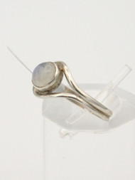 Rainbow Moonstone Cabochon Stone Ring in Sterling Silver S0557