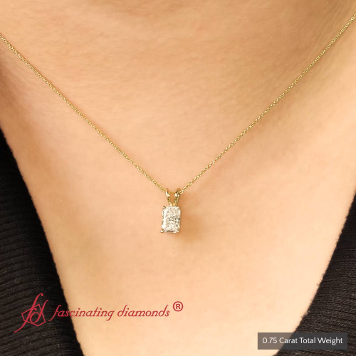 0.75 ct. radiant single diamond necklace in FDPD8469RA 0.75 CT 4