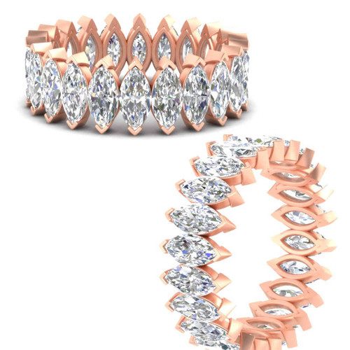 10 carat marquise diamond eternity ring in rose gold fdewb11257mqangle3 10 00 ct nl rg