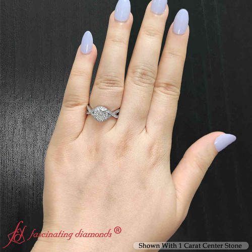 cushion cut lab diamond twisted halo ring in FD9373CUR1 1.50%2BCT NL WG