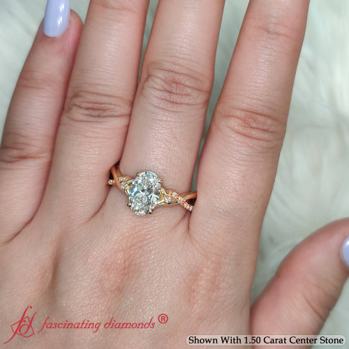 twisting infinity oval lab diamond engagement ring with orange sapphire in yellow gold FD9986OVR1 1.50+CT NL YG