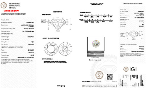 1.50 Carat Round Cut Lab Grown