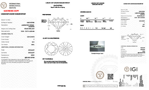 5.05 Carat Round Cut Lab Grown 5.05 Carat Round Cut Lab Grown