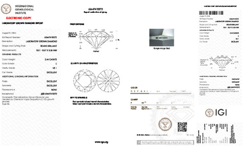 2.44 Carat Round Cut Lab Grown