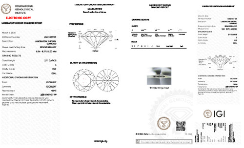 2.11 Carat Round Cut Lab Grown