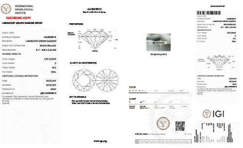 2.59 Carat Round Cut Lab Grown