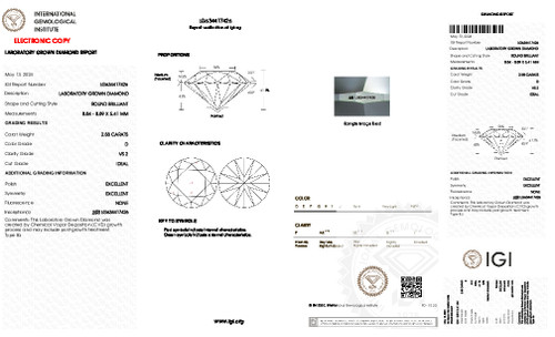 2.58 Carat Round Cut Lab Grown