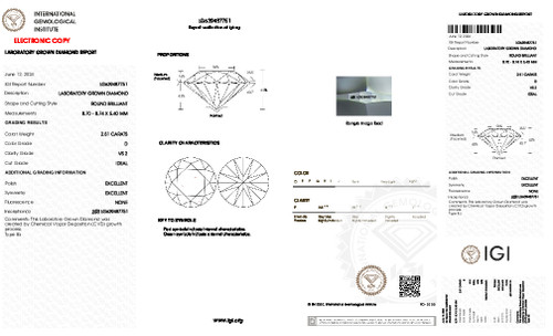 2.51 Carat Round Cut Lab Grown