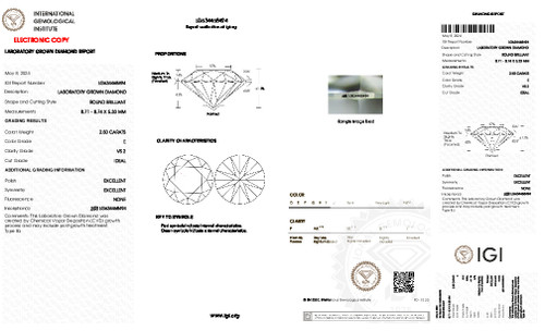 2.50 Carat Round Cut Lab Grown