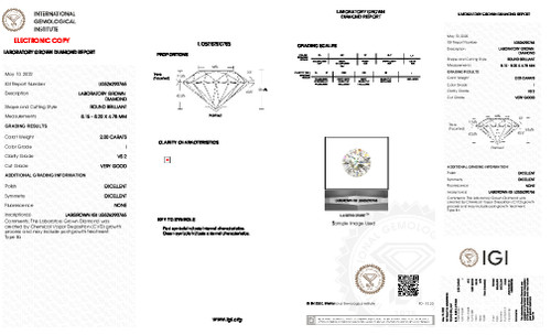 2.00 Carat Round Cut Lab Grown