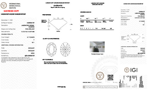 5.17 Carat Oval Lab Grown